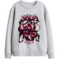 Netflix Kpop Demon Hunters Saja Boys Demon Group Kids Sweat, Athletic Heather in Light Grey | Size: 12-13 Years