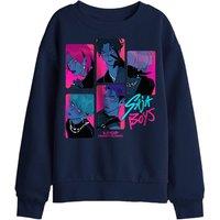 Netflix Kpop Demon Hunters Saja Boys Demons Kids Sweatshirt, Navy | Size: 7-8 Years