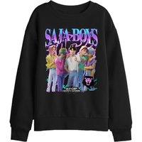 Netflix Kpop Demon Hunters Saja Boys Bootleg Kids Sweatshirt, Black | Size: 7-8 Years