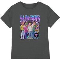 Netflix Kpop Demon Hunters Saja Boys Bootleg Kids T-Shirt, Charcoal | Size: 5-6 Years