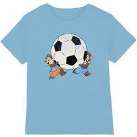 Disney Chip N Dale Football Kids T-Shirt, Light Blue | Size: 9-11 Years