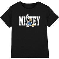 Disney Mickey Mouse Football Kick Kids T-Shirt, Black | Size: 5-6 Years