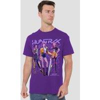 Netflix Kpop Demon Hunters Huntrix Huntrx Golden Trio Pose T-Shirt, Purple | Size: XL