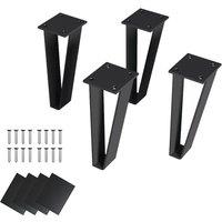 Living and Home 20cm H Trapezoidal Metal Furniture Legs for Sofas or Storage Cabinets in Black