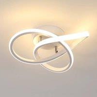COMELY LED Ceiling Light, 2 Rings Interweave Modern Ceiling Lamp LED, 22W, 3000K in White