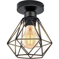 COMELY Industrial Ceiling Lights, Vintage Metal Cage Black Ceiling Lights E27