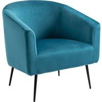 Nordlys Scandinavian Design Metal Leg Lounge Chair in Blue