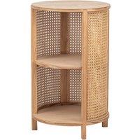 Nordlys Bedside Table Night Stand Natural Wood in Dark Brown