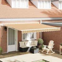 Berkfield Home Manual Retractable Awning Multicolour Stripe 400x350 cm in Orange