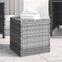 Berkfield Home Side Table Grey 40x37x40.5 cm Poly Rattan & Tempered Glass