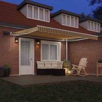 Berkfield Home Manual Retractable Awning with LED Multicolour Stripe 400x350 cm