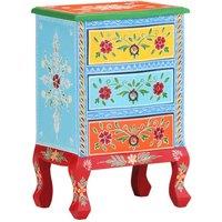 Berkfield Home Hand Painted Bedside Cabinet 40x30x60 cm Solid Mango Wood | Size: 40 x 30 x 60 cm