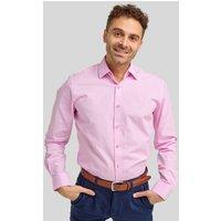 Double TWO Men's Tailored Fit Pink Cotton Prince of Wales Check Shirt | Size: 16 inches