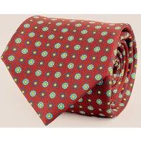 Oswin Hyde Men's Burgundy Geometric Pattern Silk Tie
