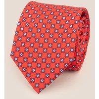Oswin Hyde Men's Red Squares Geometric Silk Tie