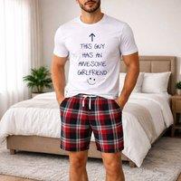60 SECOND MAKEOVER Men's This Guy Has An Awesome Girlfriend Pyjamas in Red | Size: Large