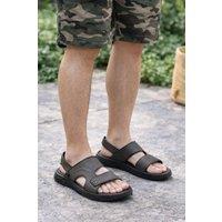 LARANGE Men's Men's Casual Summer Sandals - Open Toe Lightweight Comfort Shoes Grey in Dark Grey | Size: 8-9