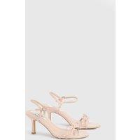 Oasis Women's Scarlett Faux Leather 2 Part Bow Trim Medium Heeled Sandals in Pink | Size: 8