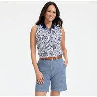 Lands' End Women's Sleeveless Polo Shirt in Supima Cotton in Aqua | Size: 16-18
