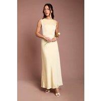 Coast Women's Sleeveless Satin Bridesmaid Dress in Lemon | Size: 16