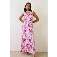 Wallis Women's Floral Scarf Maxi Dress in Pink | Size: 12