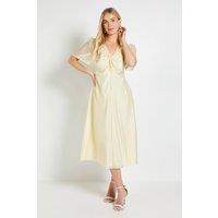 Wallis Women's Petite Tencel Twist Midi Dress in Yellow | Size: 10