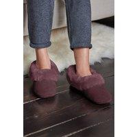 WoolOvers Women's Sheepskin Collar Ballerina Slippers in Purple | Size: 9