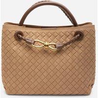 Where's That From Women's 'Luna' Woven Leather Tote Bag With Gold Detail in Light Brown