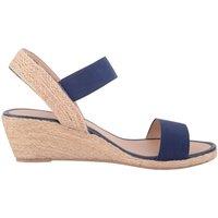 ABSOLUTE FOOTWEAR Women's Womens Wedged Elasticated Strap Woven Contrast Colour Sandals in Navy | Size: 6