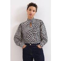Phase Eight Women's Isla Printed Keyhole Detail Blouse | Size: 14