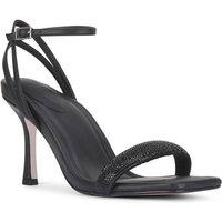 MALOW LONDON Women's Taylor Heel Sandals Buckle Polyurethane Open Toe Stiletto Shoes in Black | Size: 5