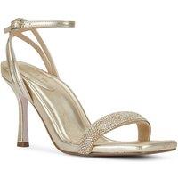 MALOW LONDON Women's Taylor Heel Sandals Buckle Polyurethane Open Toe Stiletto Shoes in Gold | Size: 5