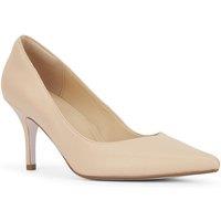 MALOW LONDON Women's Olivia Court Shoes PU/Patent Pointed Toe Stiletto Slip On Heels in Nude | Size: 6