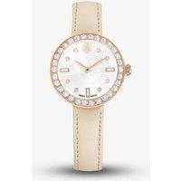 Swarovski Women's Certa Rose Gold Tone Plated Leather Strap Watch 5672968 in White