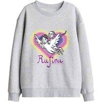 Netflix Kpop Demon Hunters Huntrix Saja Boys Rujinu Heart Fan Art Sweat Grey in Light Grey | Size: 7-8 Years