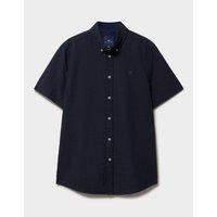 Crew Clothing Men's Ss Seersucker Shirt Navy | Size: Large