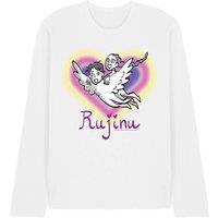 Netflix Kpop Demon Hunters Huntrix Saja Boys Rujinu Heart Fan Art Tee, White | Size: Small
