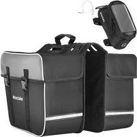 tectake Bicycle Bag Set Georg & Bicycle Frame Bag - Black