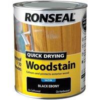 Ronseal Woodstain Quick Dry Satin Ebony 750Ml