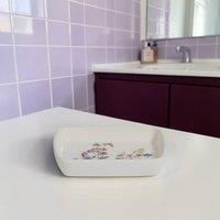 Showerdrape Meadow Wild Flowers Floral Soap Dish in White