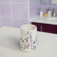 Showerdrape Meadow Wild Flowers Floral Tumbler in White