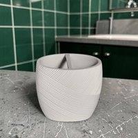 Showerdrape Ripple Textured Toothbrush Holder in White