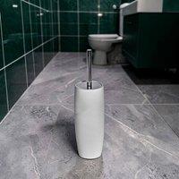 Showerdrape Ripple Textured Toilet Brush & Holder in White