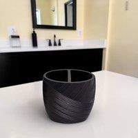 Showerdrape Ripple Textured Toothbrush Holder in Black