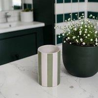 Showerdrape Pier Green & White Striped Tumbler