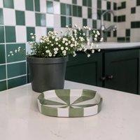 Showerdrape Pier Green & White Striped Soap Dish