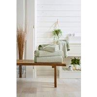 The Lyndon Company Willow Weave Stripe Towel In Luxurious 550gsm Pure Cotton in Green