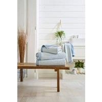 The Lyndon Company Willow Weave Stripe Towel In Luxurious 550gsm Pure Cotton in Blue | Size: Bath Sheet