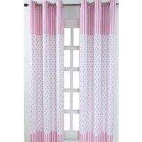 Homescapes Pink Love Hearts Ready Made Eyelet Curtain Pair | Size: 117 cm width x 137 cm drop
