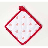 Homescapes Red Hearts Cotton Pot Holder